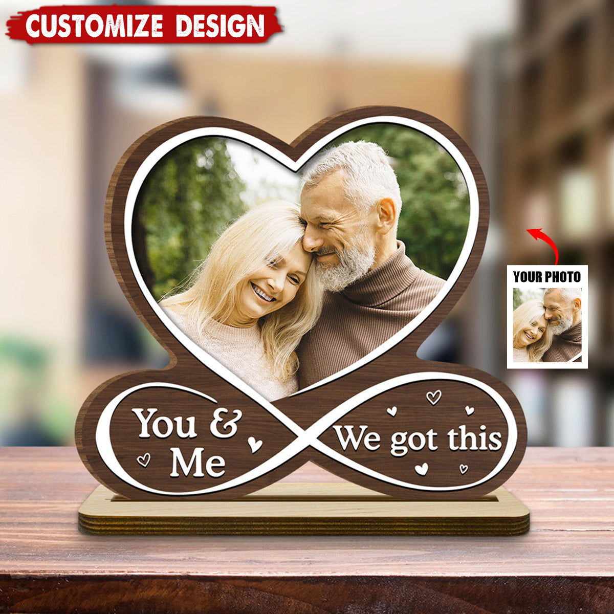 Love Is You - Personalized 2-Layer Wood Plaque