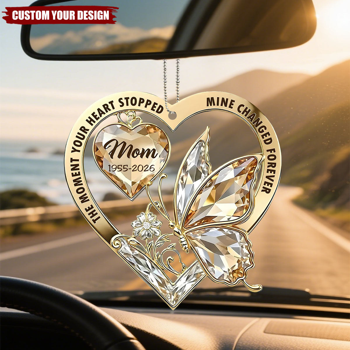 The Moment My Heart Changed Forever - Personalized Custom Car Ornament