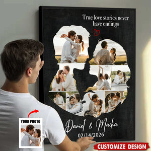Personalized Couples Canvas Poster - Gift For Husband Wife, Couples