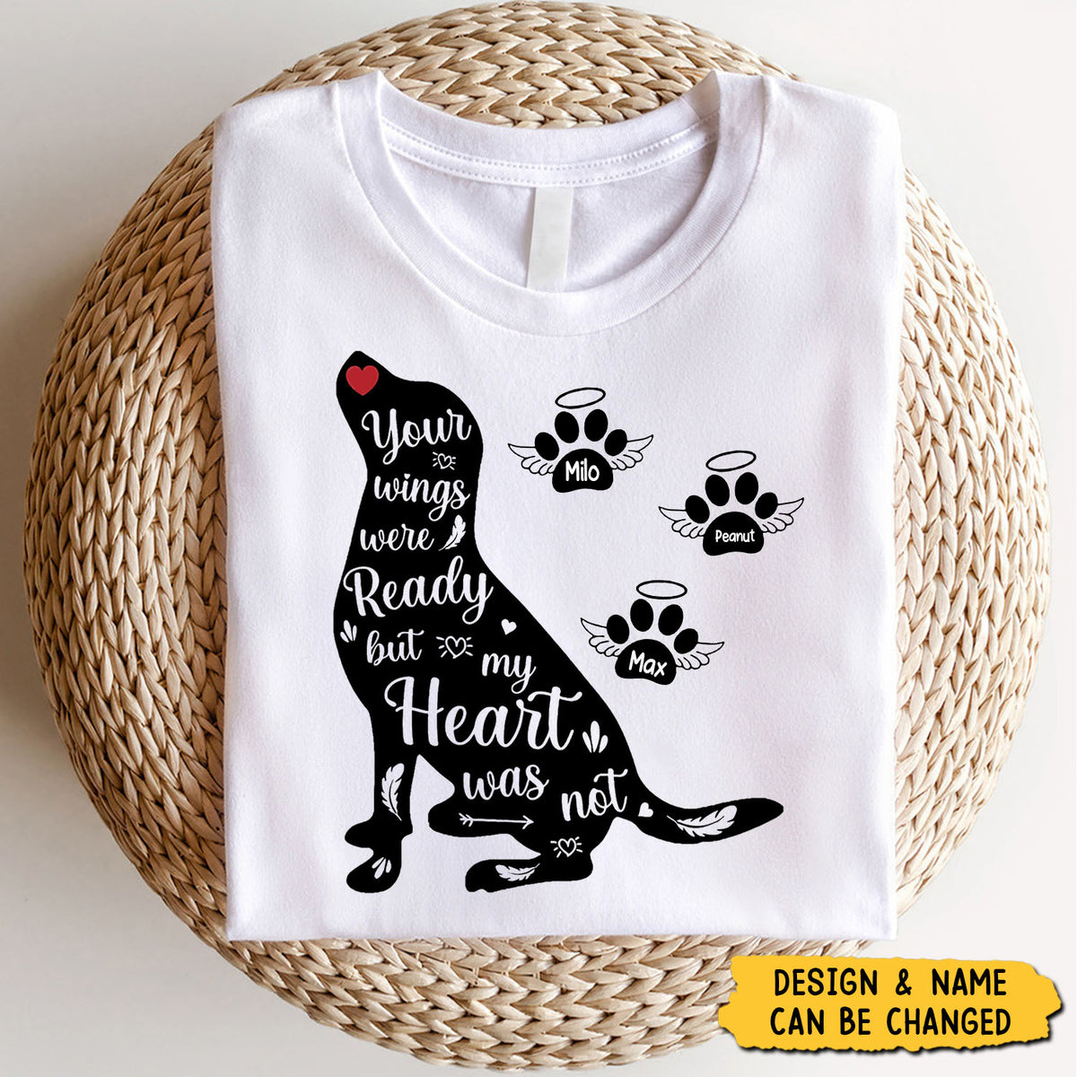 Your Wings Were Ready Personalized Shirt, Memorial Gift For Dog Lovers