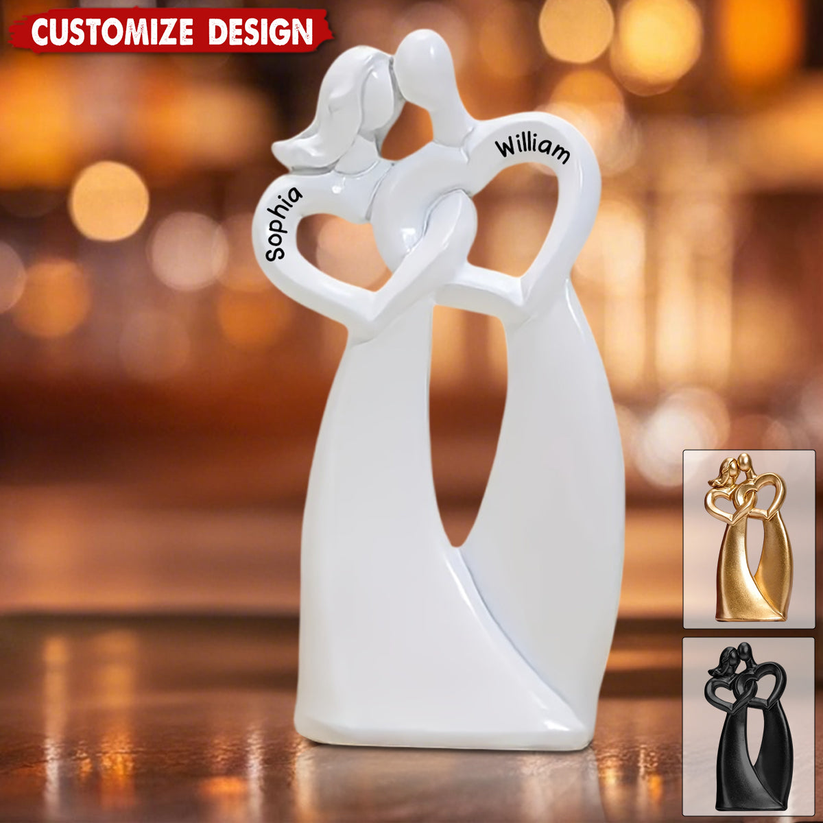 Personalized Romantic Heart Couple Acrylic Plaque - Gift for Couple