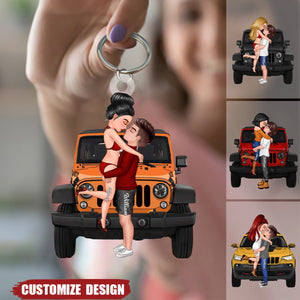 New Release - Personalized Off-Road Car Couple Kiss Keychain