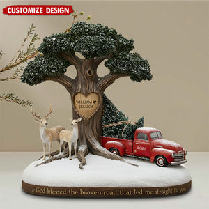 God Blessed The Broken Road Couple - Personalized Couple Custom Shaped Acrylic Plaque