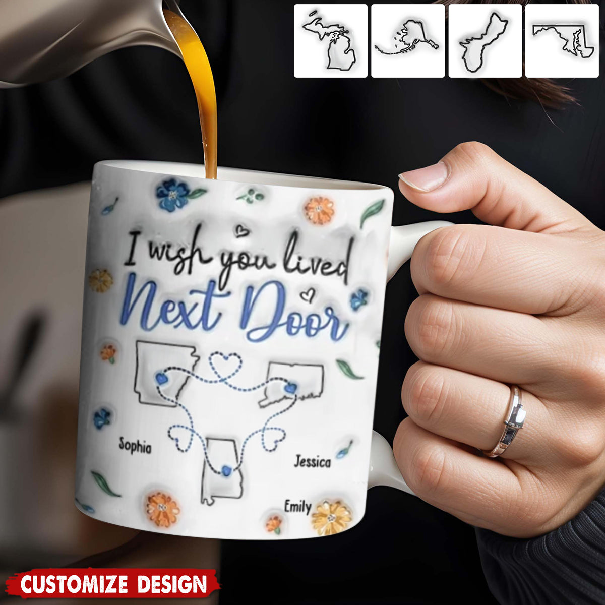 I Found A Sister By Heart - Bestie Personalized 3D Inflated Effect Printed Mug - Gift For Best Friends