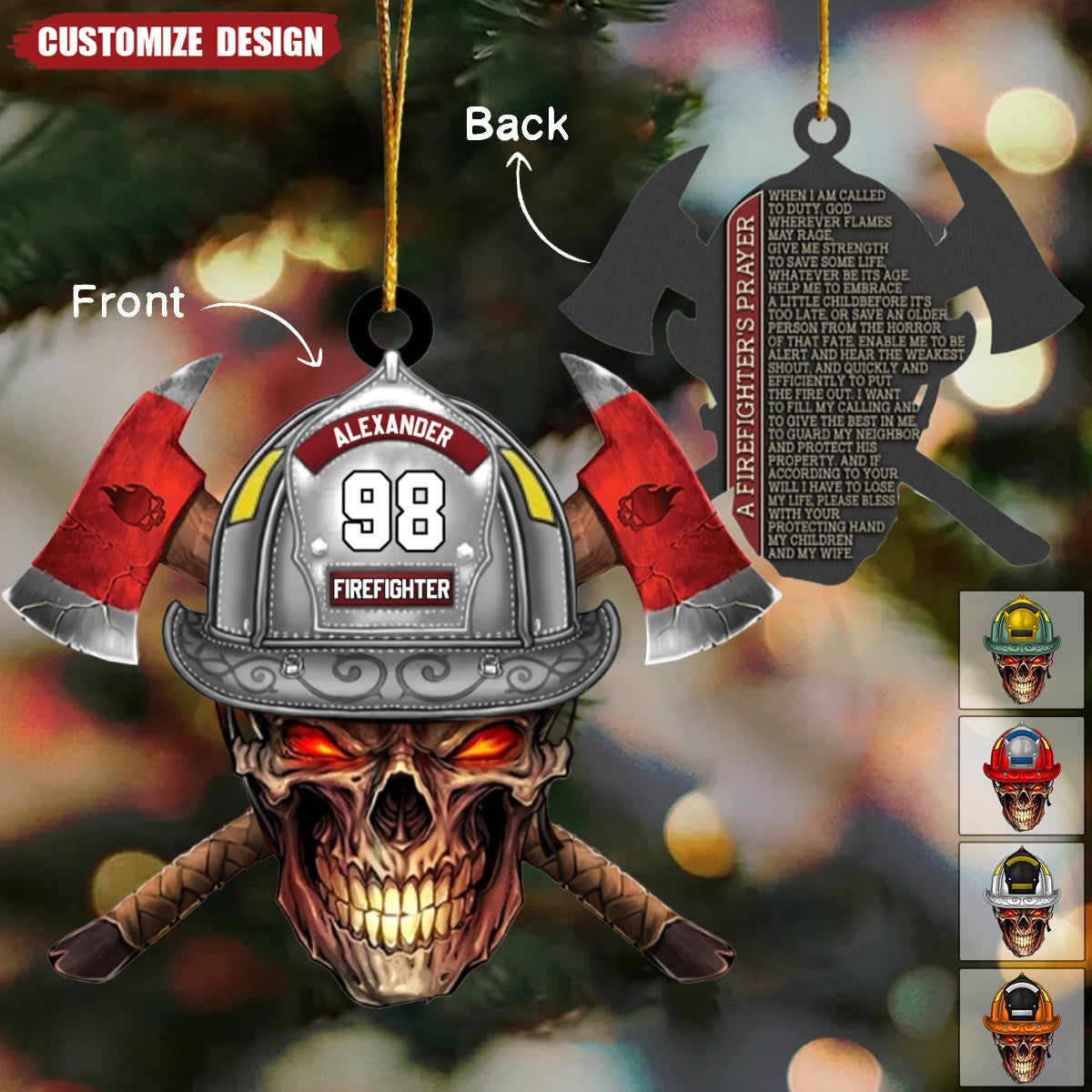 2024 New Release Personalized Firefighter's Prayer Ornament Gift For Fireman