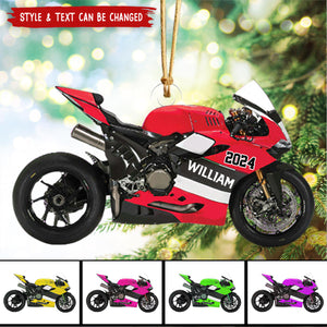 Personalized Motorcycle Ornament, Gift For Motorcycle Lovers - 2024 New Release