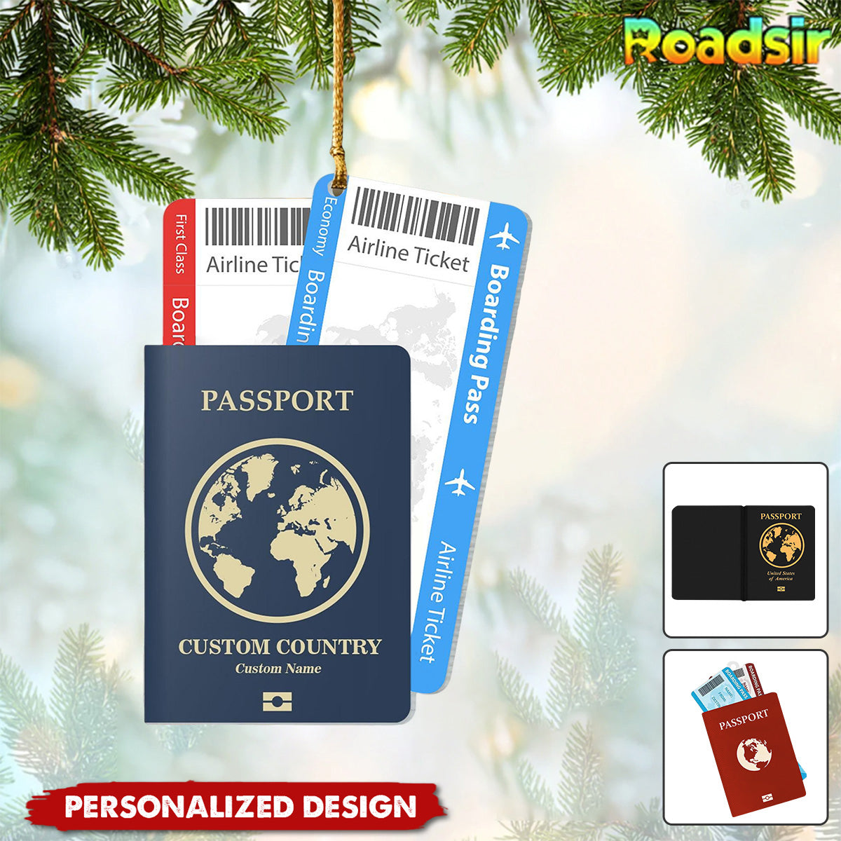 Personalized Passport Travel Ornament-Gift For Travelers & Adventurers-2024 New Release