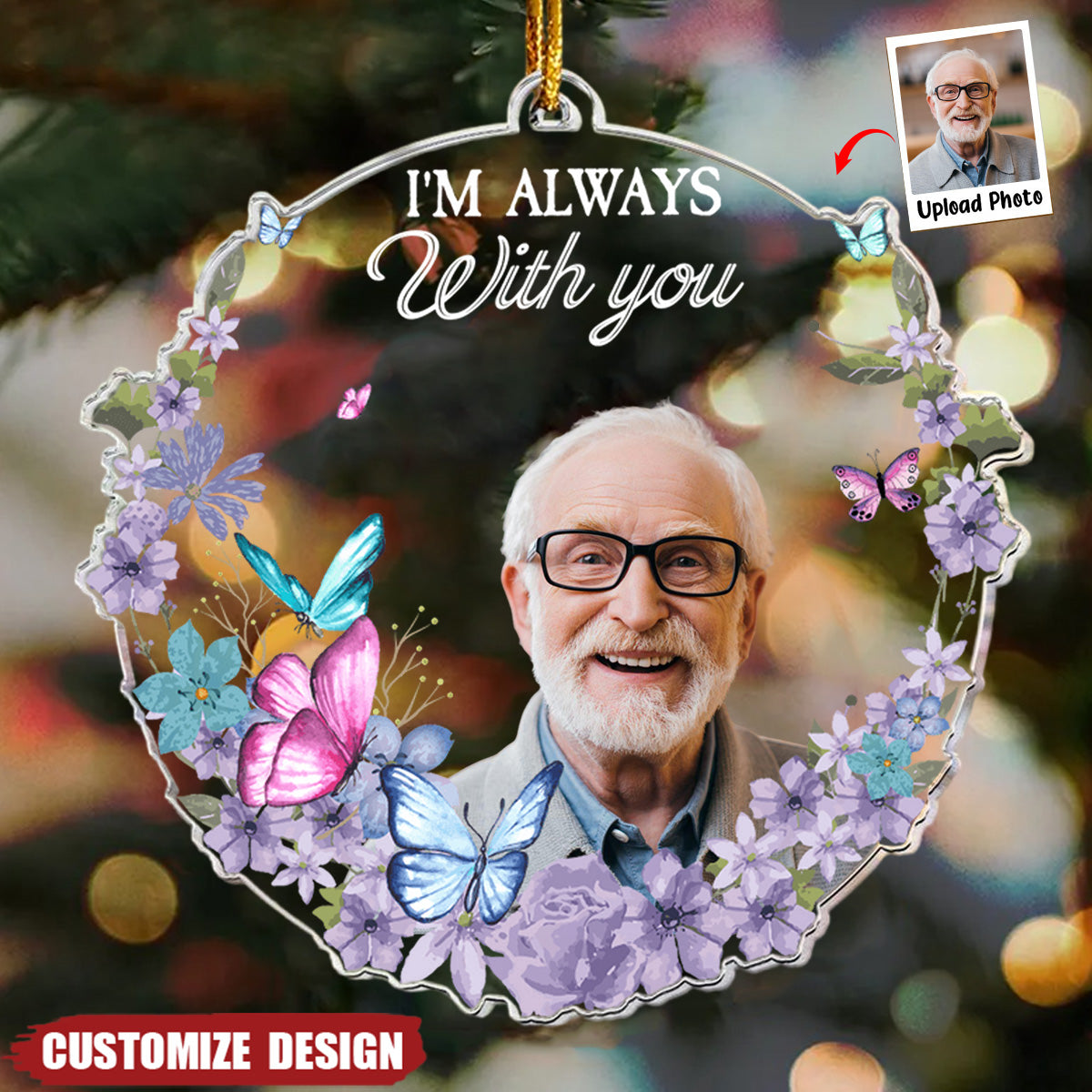 Butterflies Appear When Angels Are Near - Personalized Acrylic Photo Ornament - 2024 New Release