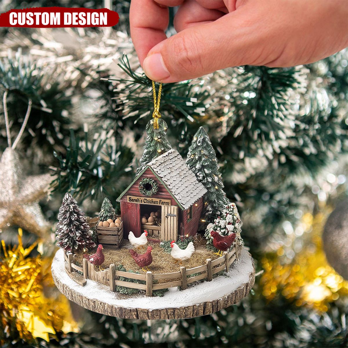 Personalized Dreamy Chicken Farm Ornament-Gifts For Chicken Lovers