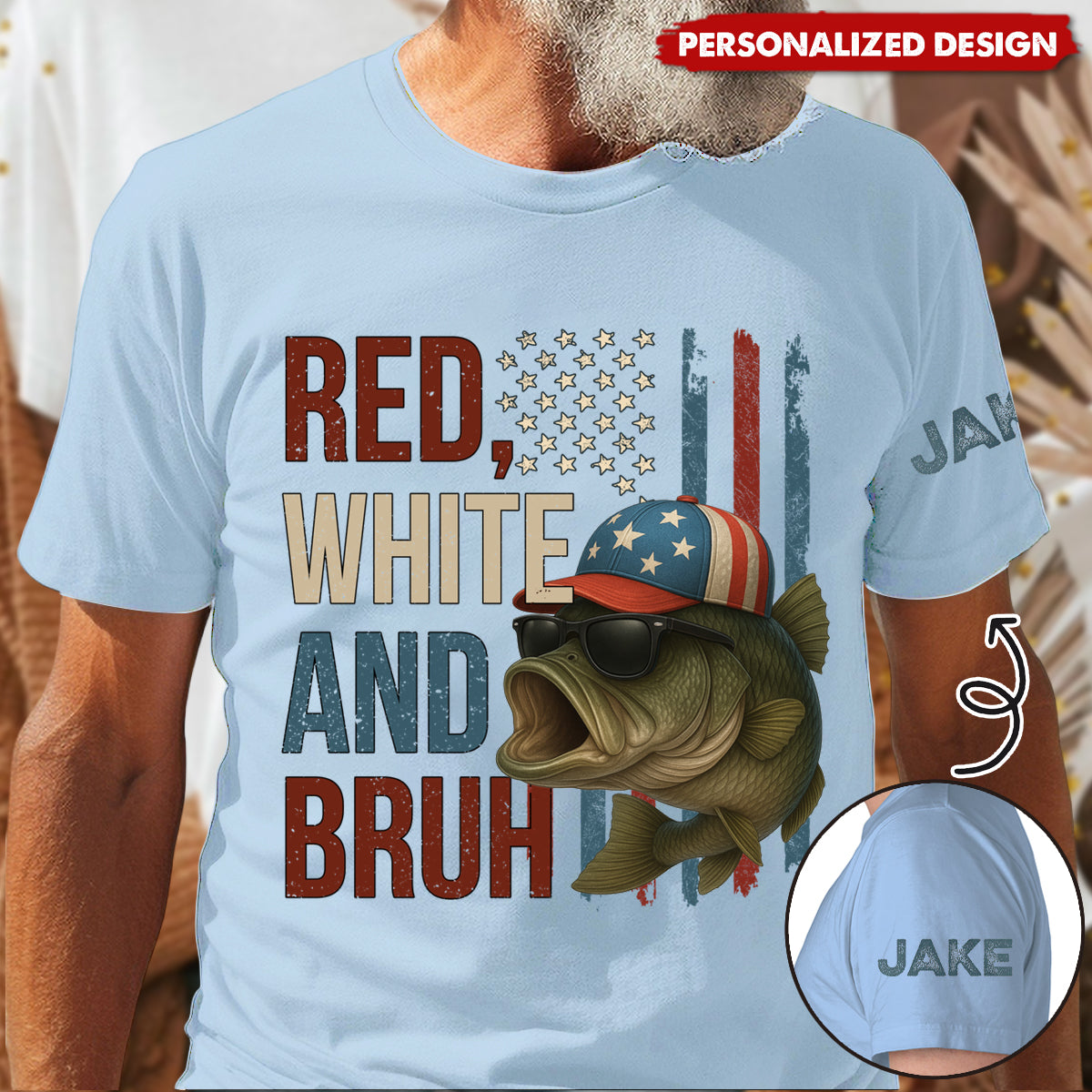 Red White And Animal Patriotic - Personalized Unisex T-Shirt