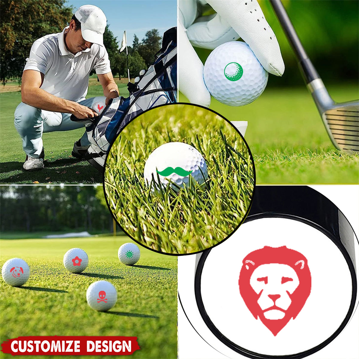 Personalised Monogrammed Initial Golf Ball Stamp-Gift for Golf Player