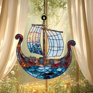 Viking Ship Acrylic Suncatcher Ornament,Christmas Ornament