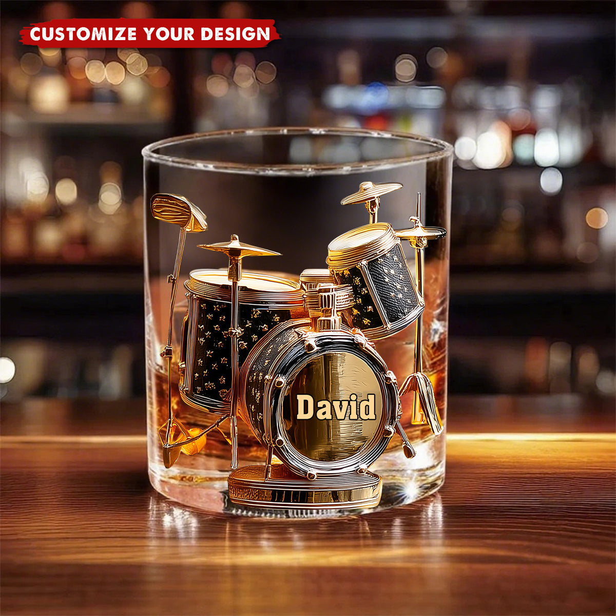 Awsome Drumer - Personalized Drummer Whiskey Glass