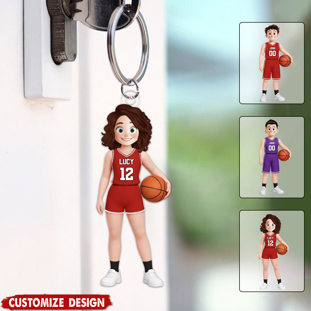 Personalized Basketball Keychain - Gift For Basketball Player