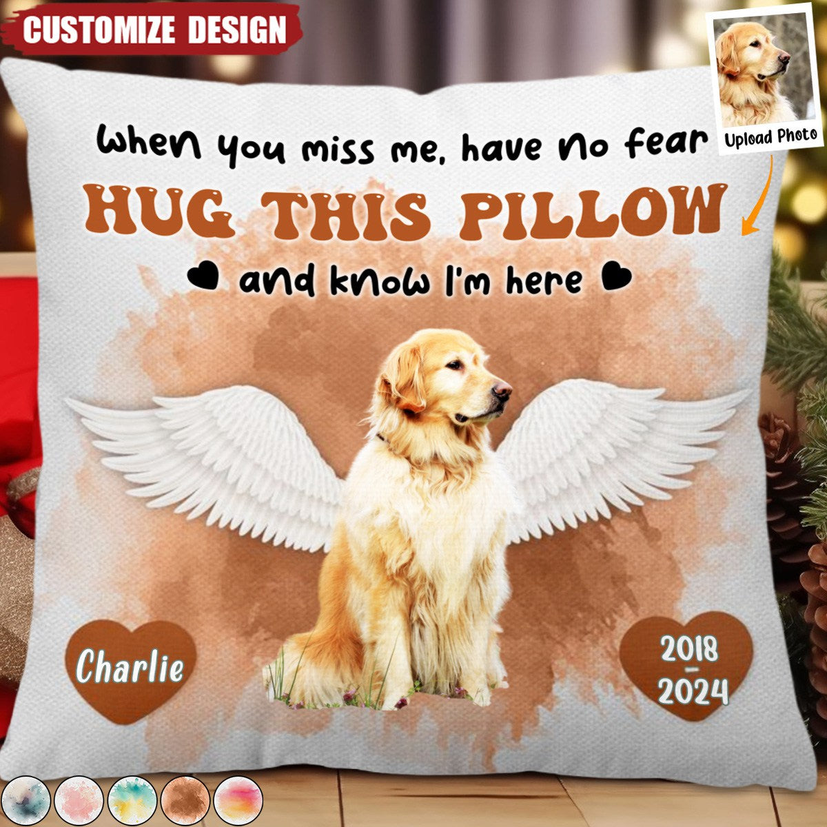 When You Miss Me, Hug This - Personalized Photo Pillow