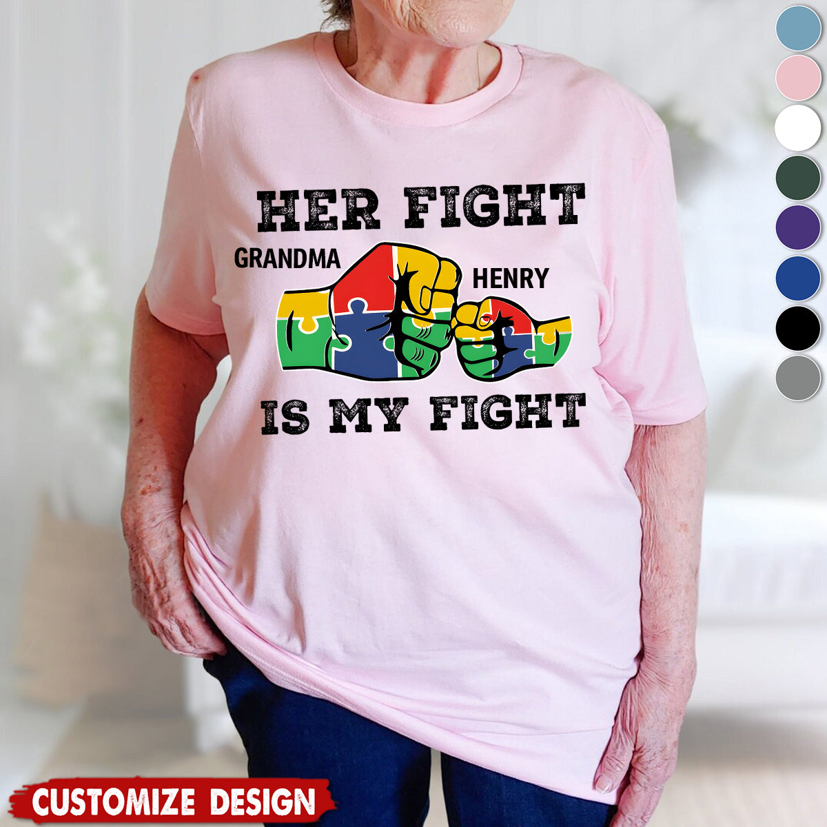His Fight Is My Fight - Personalized Autism Unisex T-shirt