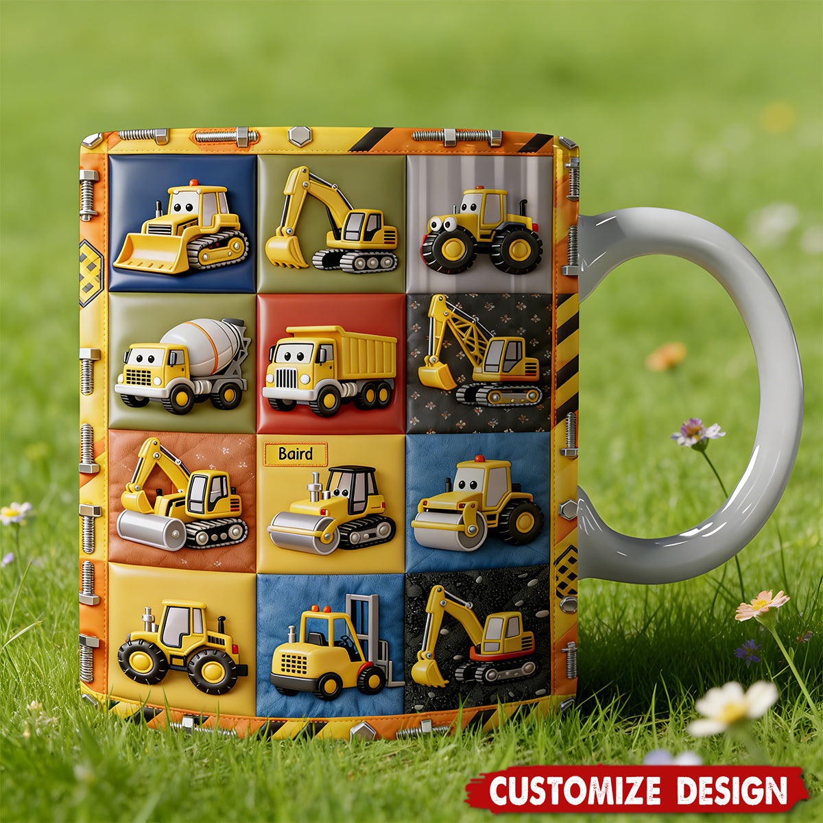 Construction Machines - Personalized Kid Mug