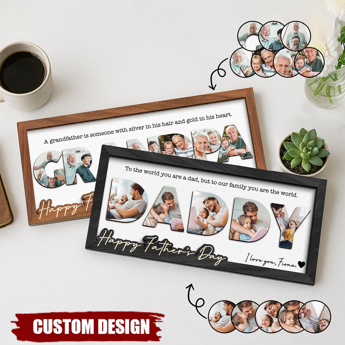 Dad You Are The World Personalized 2-Layered Wooden Plaque - Father's Day Gift For Dad, Grandpa