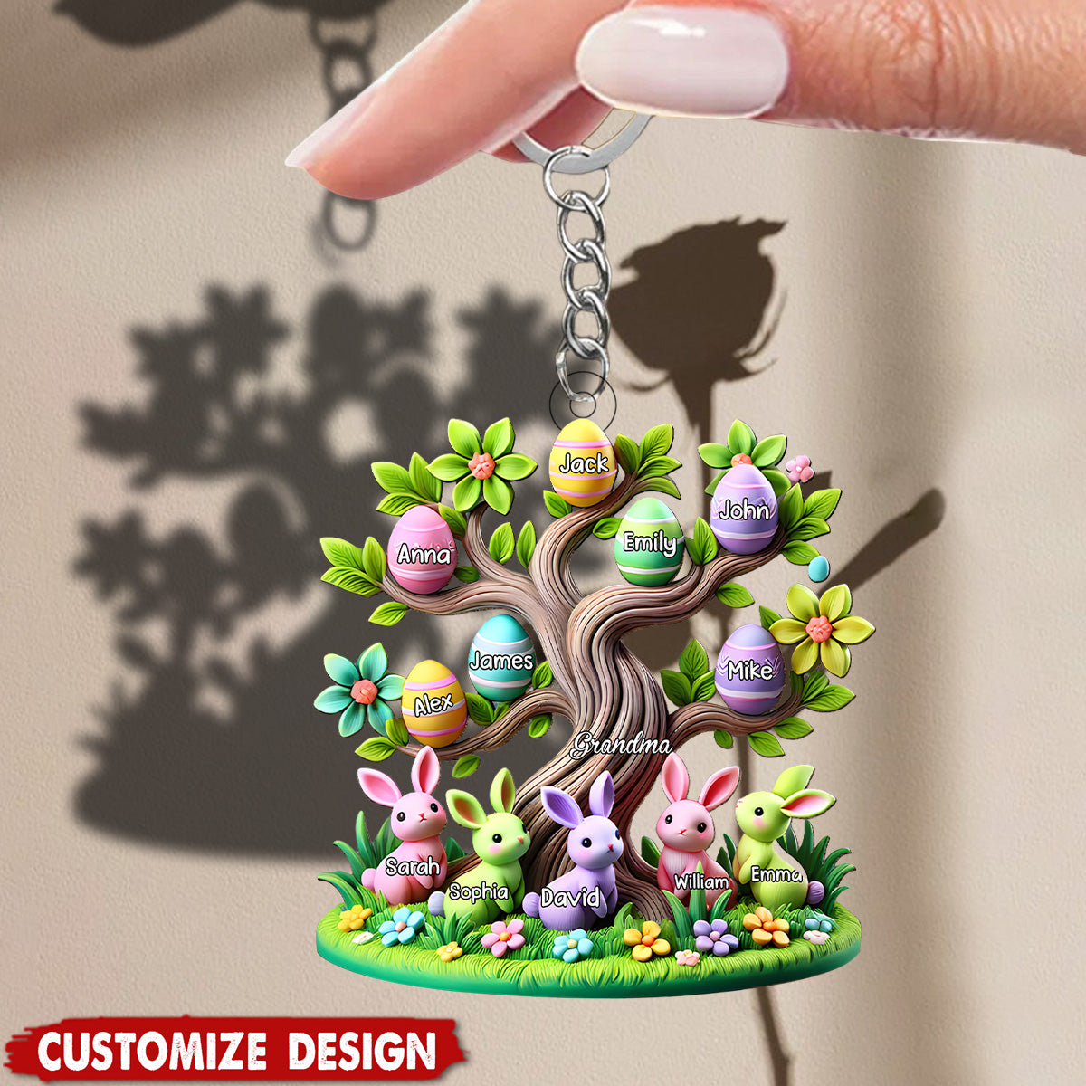 Easter Grandma Tree-Personalized Acrylic Keychain