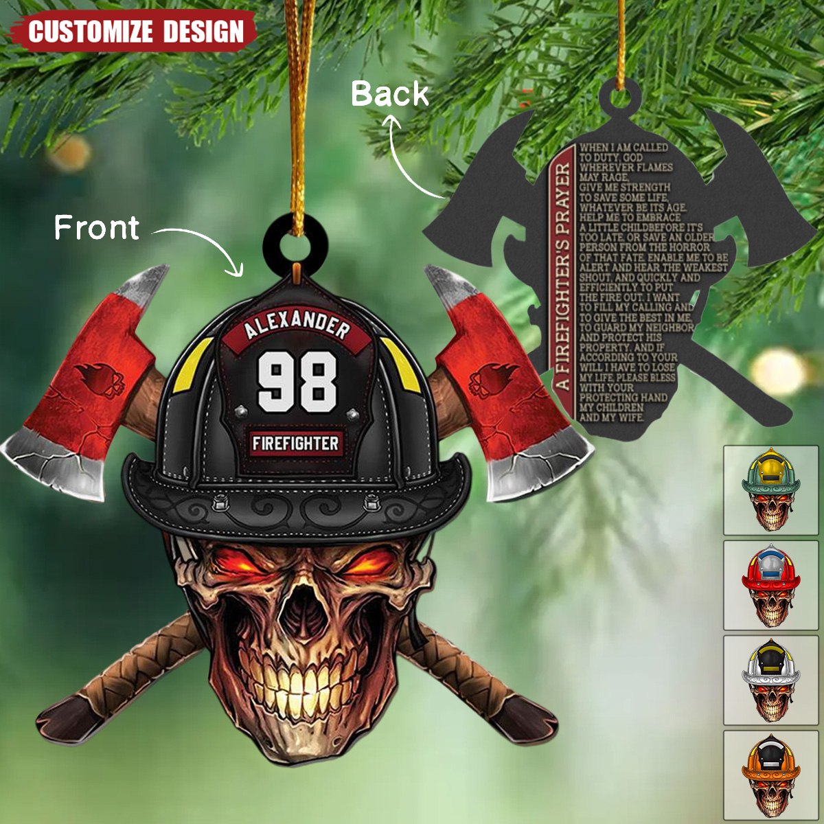 2024 New Release Personalized Firefighter's Prayer Ornament Gift For Fireman