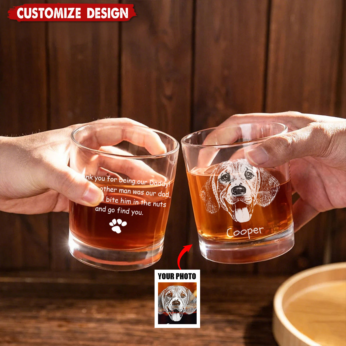 Thank You For Being My Daddy-Personalized Whiskey Glass-Father's Day Gift