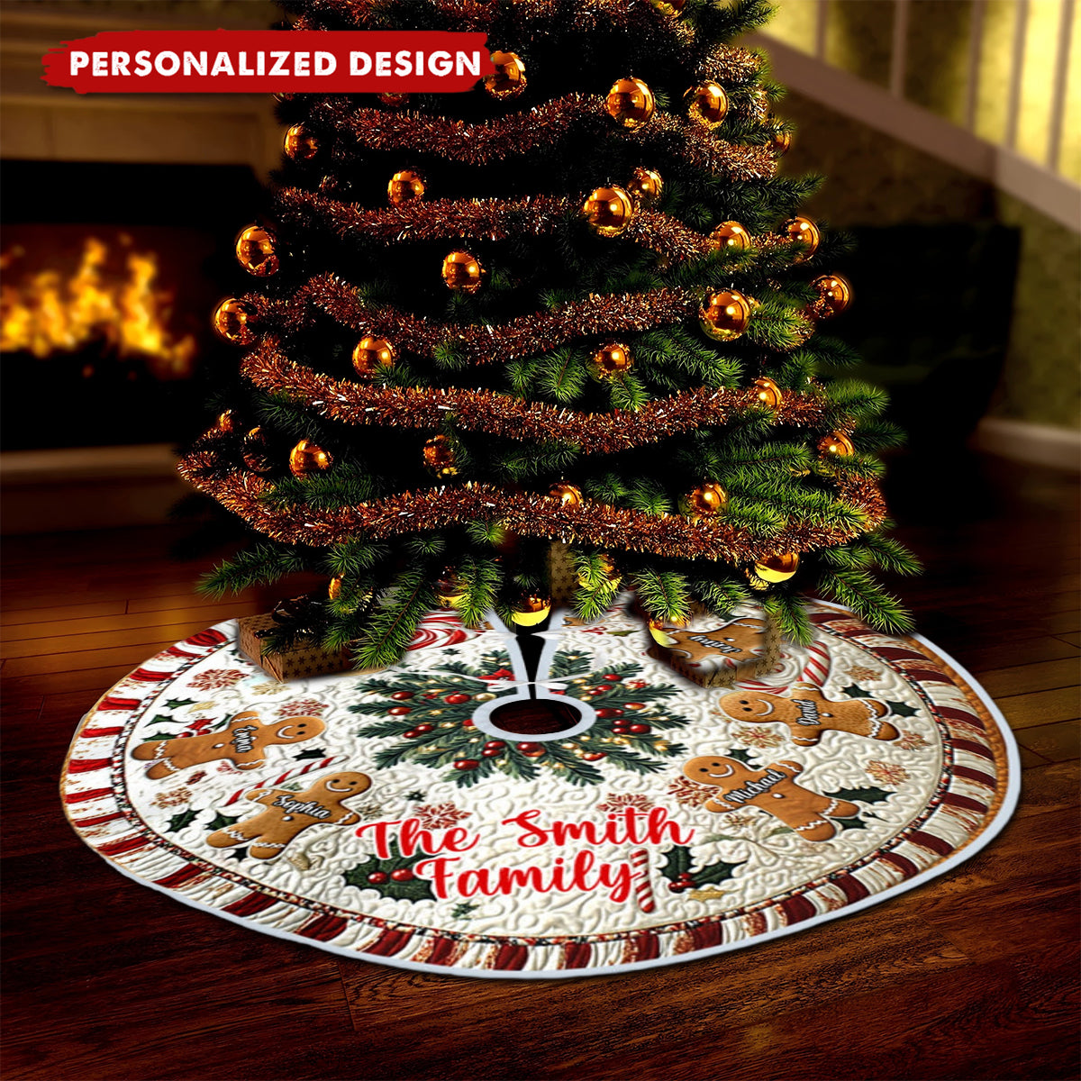 The Gingerbread Crew - Personalized Family Tree Skirt