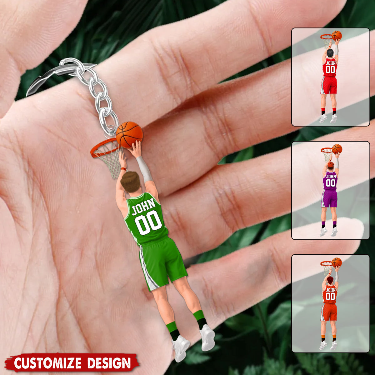 Personalized Back View Basketball Keychain - Gift For Basketball Lovers