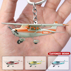 Personalized Airplane Keychain - Gift for Travelers, Aviators & Helicopter Lovers