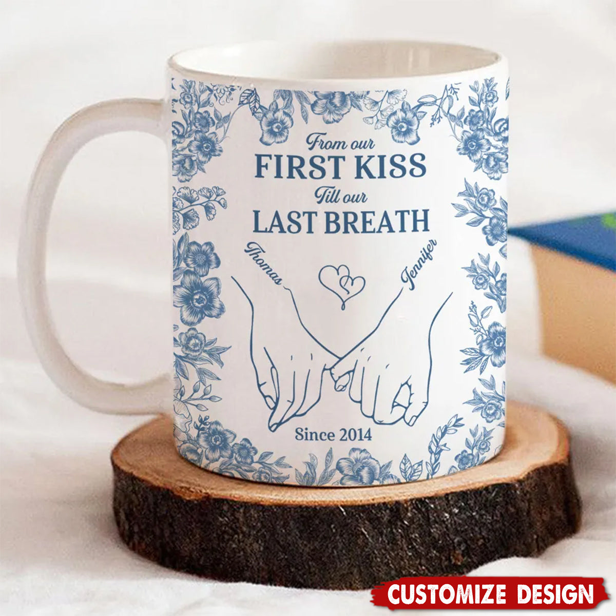 First Kiss - Personalized Custom Coffee Mug - Gift For Couple