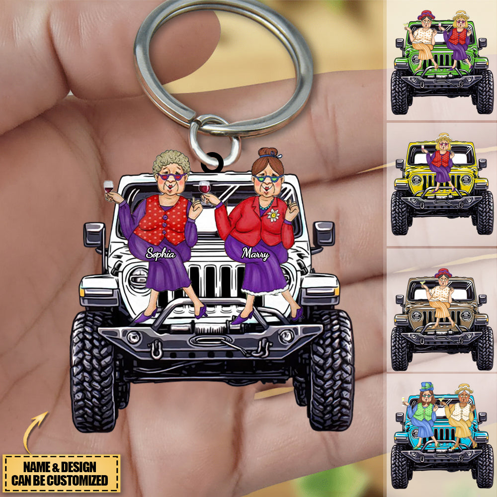 Smile A Lot More With Car Personalized Acrylic Keychain-Gift For Old Friends