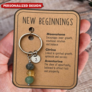 New Beginnings-Personalized Crystal Keychain