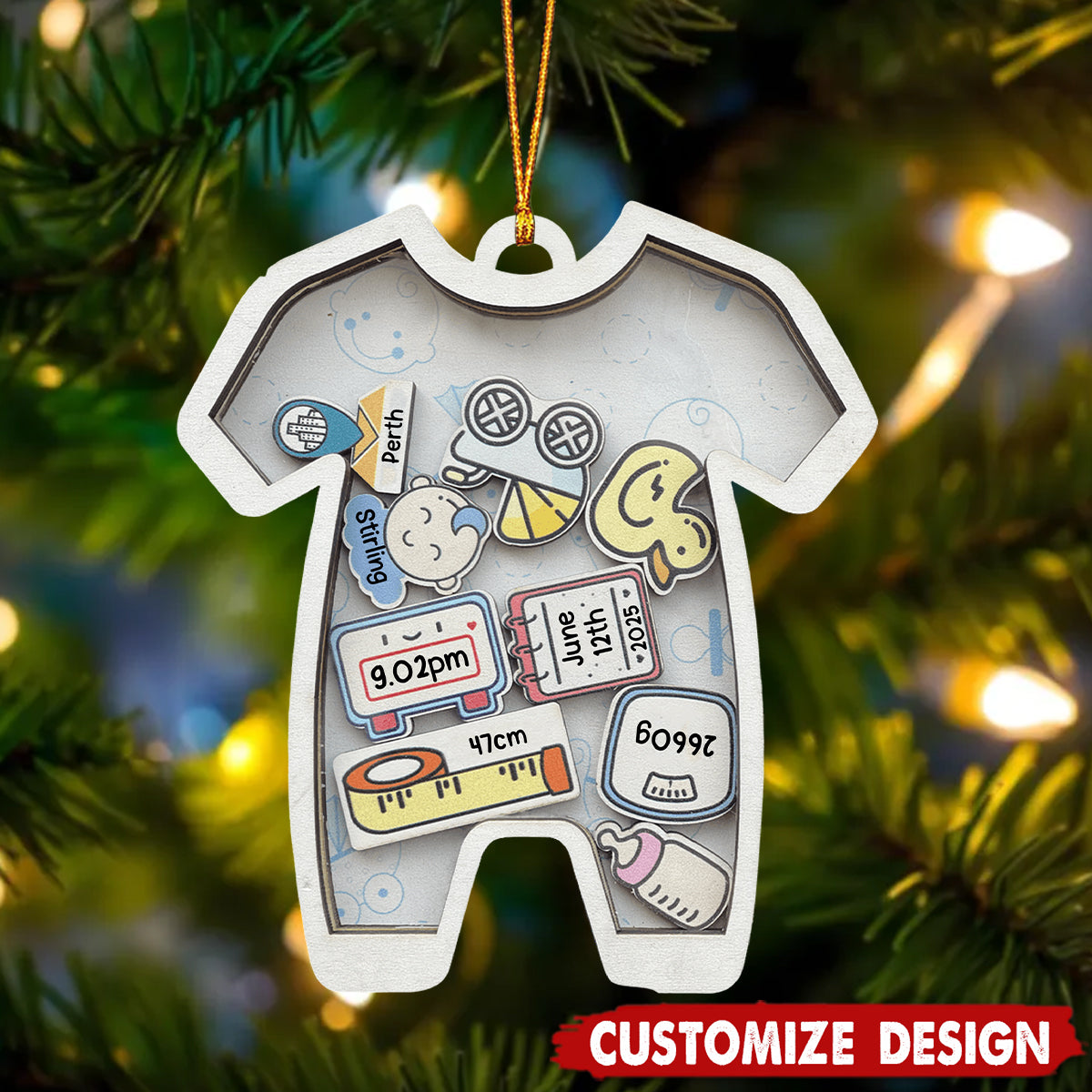 Baby's First Christmas Ornament Gifts - Personalized Wooden Baby Ornament