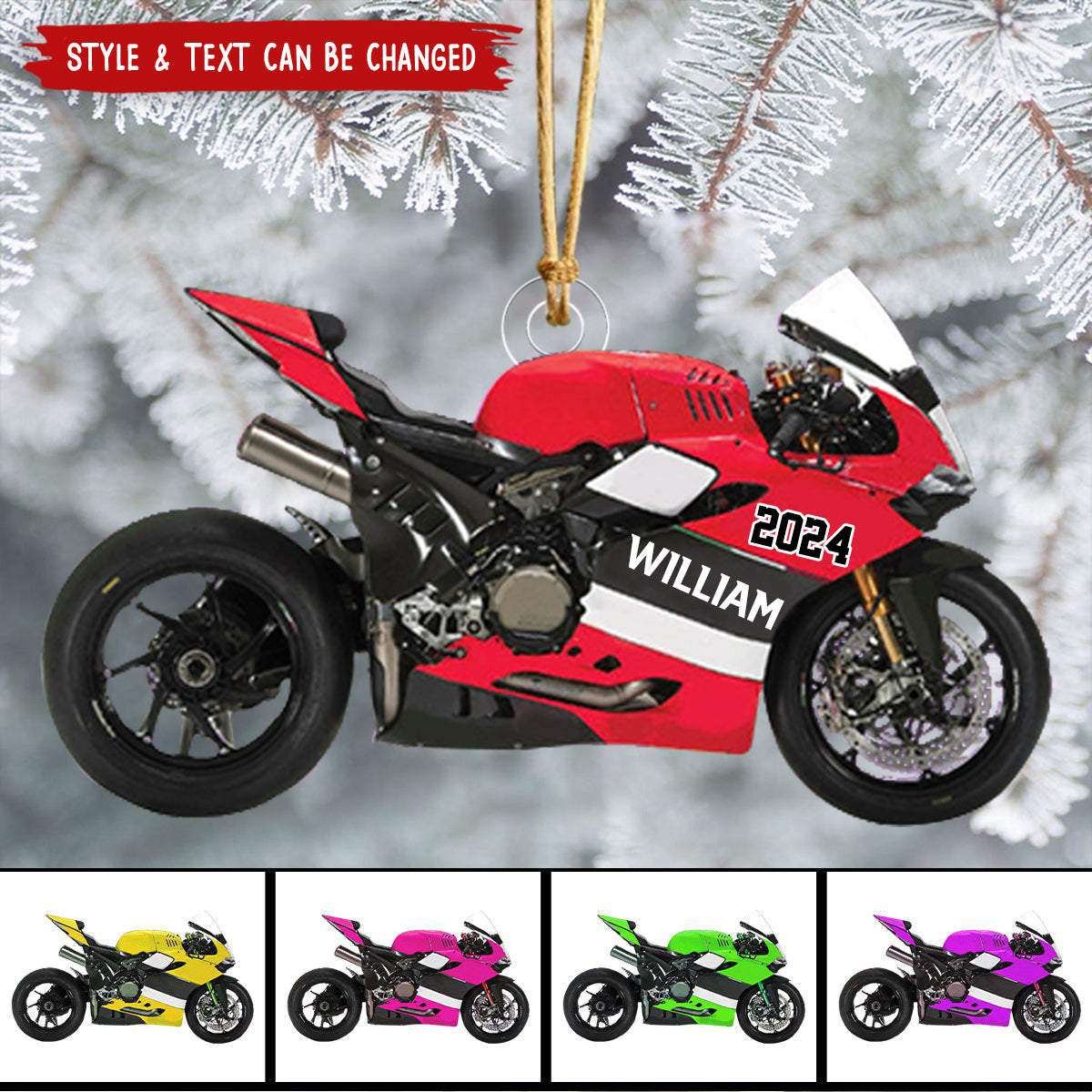 Personalized Motorcycle Ornament, Gift For Motorcycle Lovers - 2024 New Release