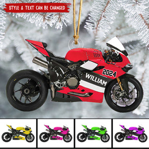 Personalized Motorcycle Ornament, Gift For Motorcycle Lovers - 2024 New Release