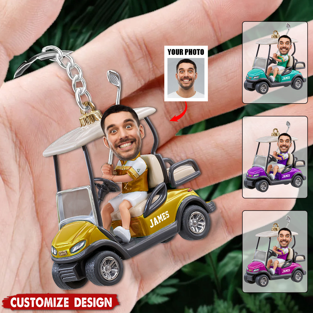 Personalized Golf Acrylic Keychain - Gift for Golf Lovers