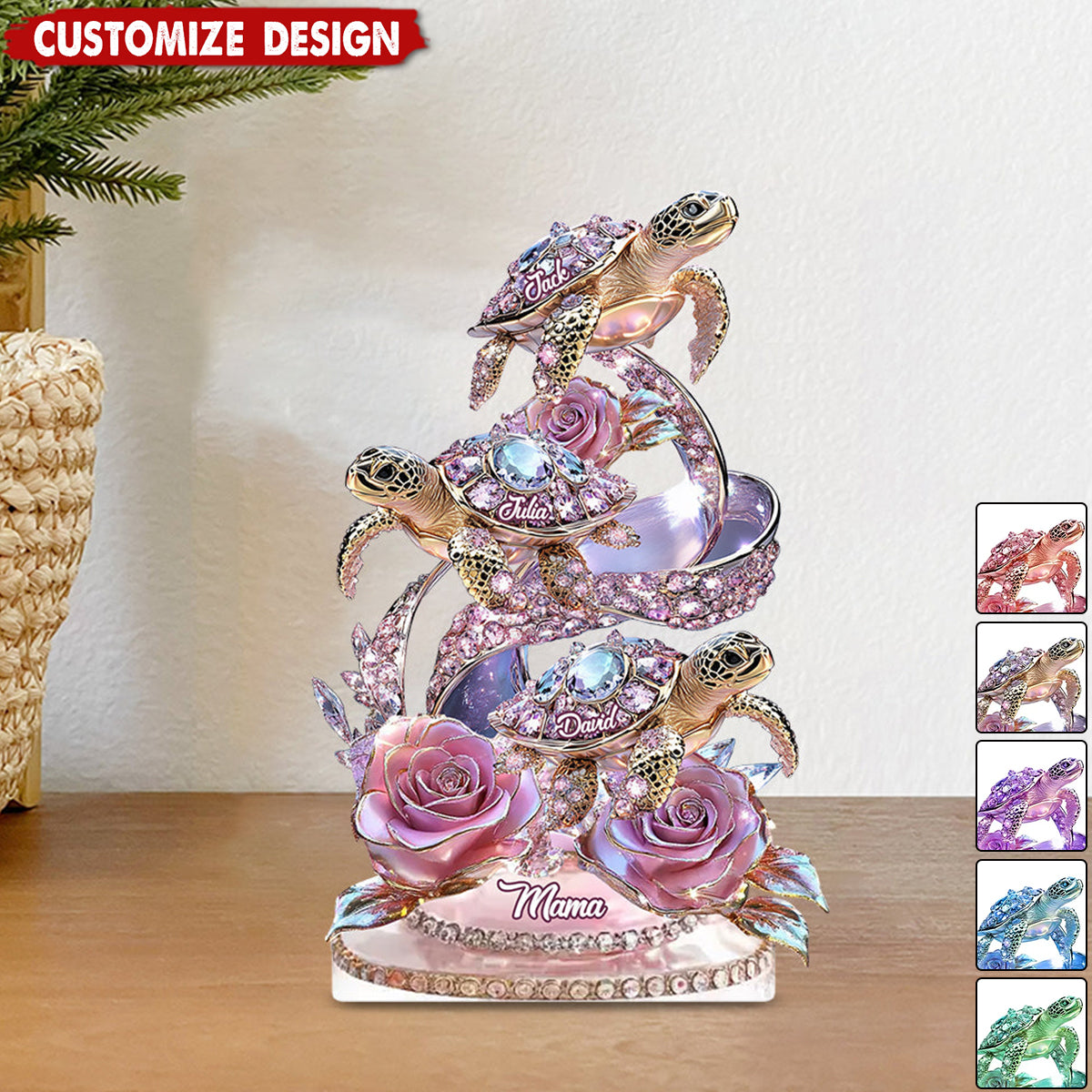 We Love You Gift For Mom, Grandma - Personalized Mother Shaped Acrylic Plaque