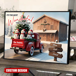 Rustic Christmas Family - Personalized Family Canvas And Poster