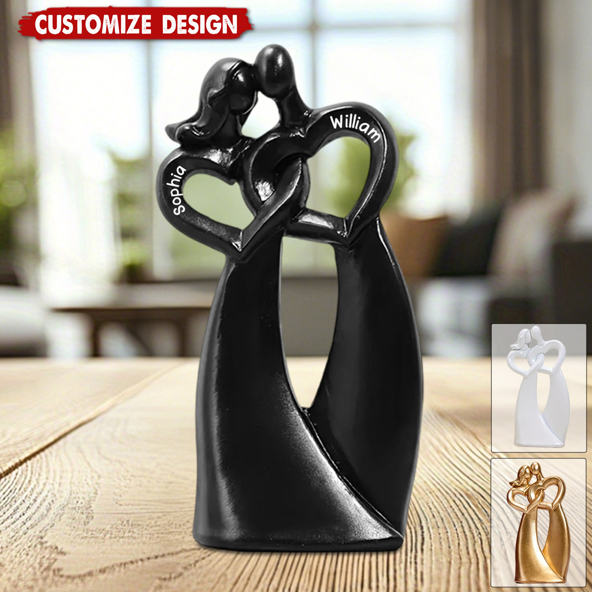 Personalized Romantic Heart Couple Acrylic Plaque - Gift for Couple