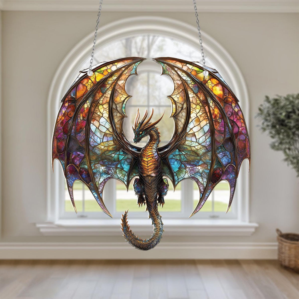 Majestic Dragon Window Hanging Suncatcher Ornament - Nique Gift for Dragon Lovers