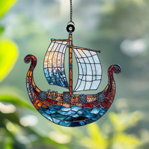 Viking Ship Acrylic Suncatcher Ornament,Christmas Ornament