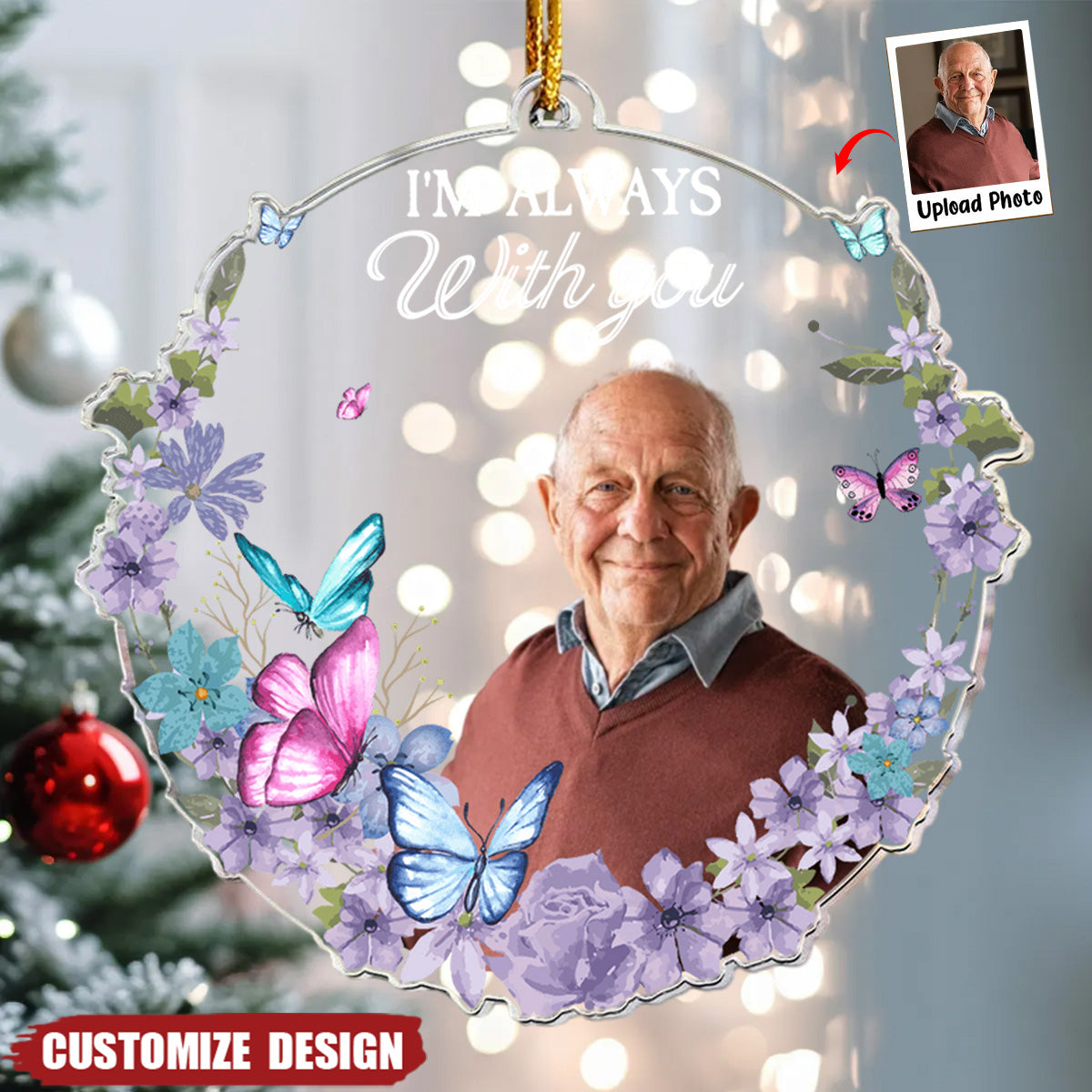 Butterflies Appear When Angels Are Near - Personalized Acrylic Photo Ornament - 2024 New Release