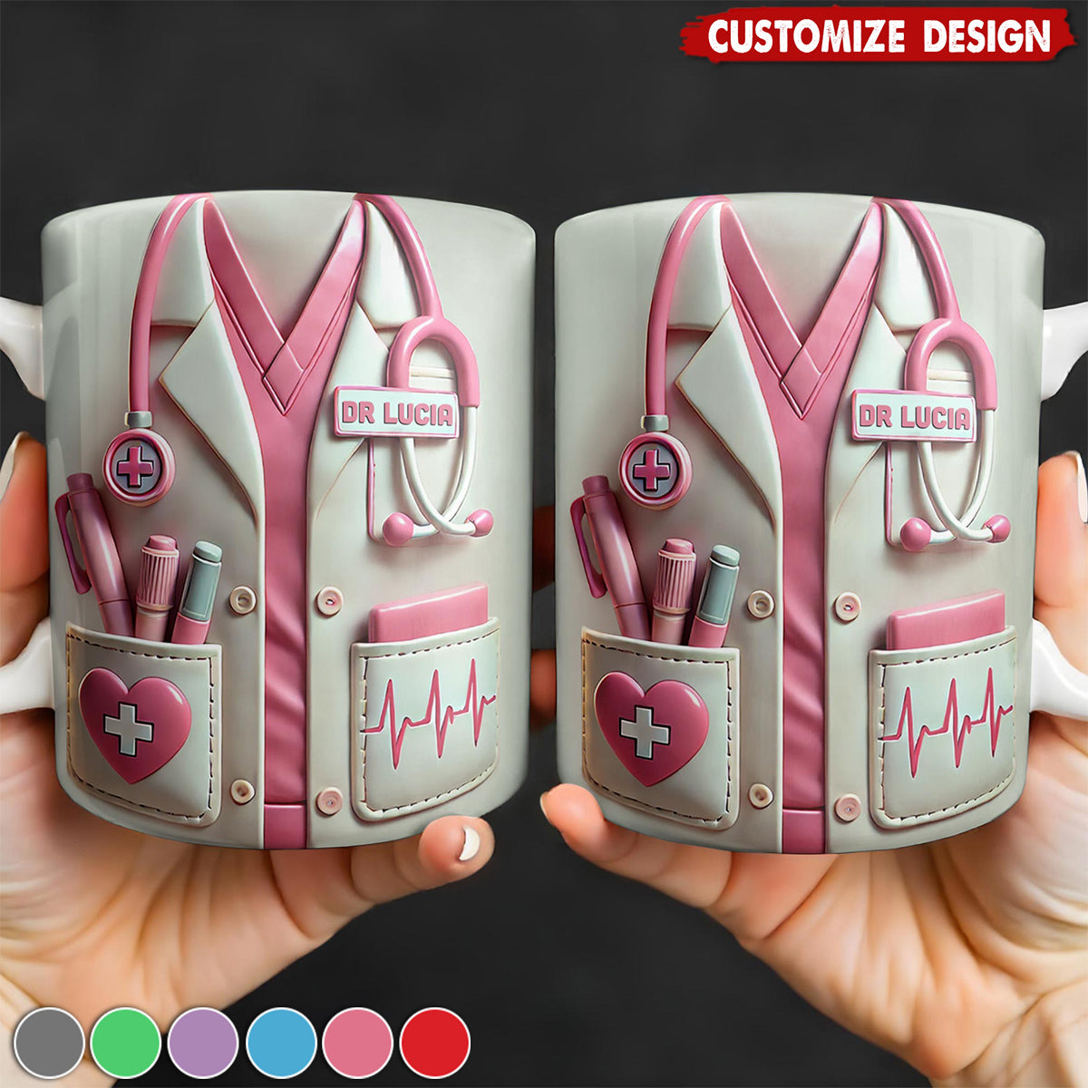 Medical Appreciation Design With Stethoscope - Personalized Coffee Mug - Gift For Medical Professionals