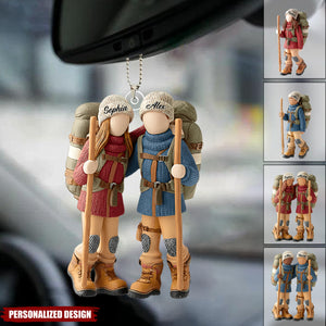 Hiking Partners For Life-Personalized Hiking Transparent Car Ornament