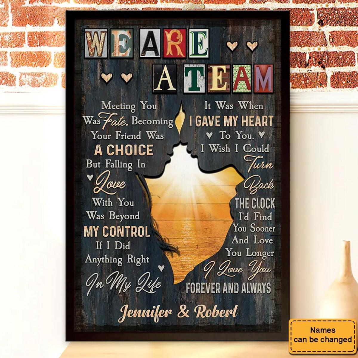 Personalized We're A Team Poster-Gift For Couple Anniversary