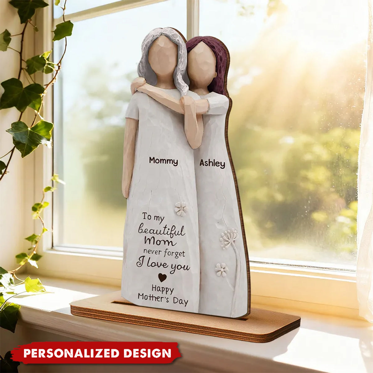 Mom Never Forget I Love You-Personalized Wooden Plaque-Mother's Day Gift For Mom