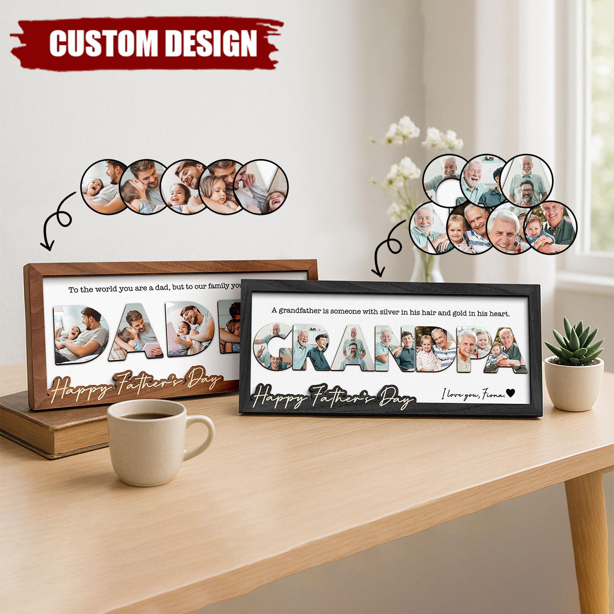 Dad You Are The World Personalized 2-Layered Wooden Plaque - Father's Day Gift For Dad, Grandpa