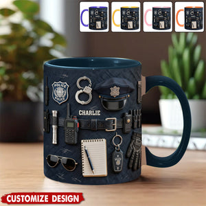 Police Officer - Personalized Police Officer Accent Mug