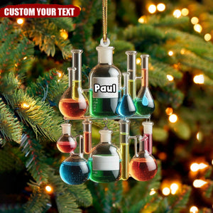 Personalized Glass Chemistry Christmas Ornament  Gift for Teacher- 2024 New Release
