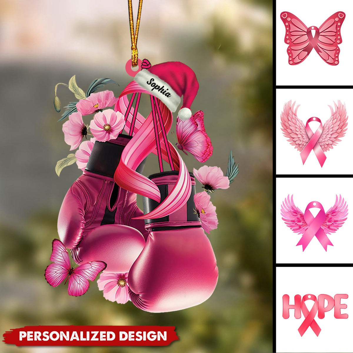 Personalized Breast Cancer Christmas Ornament-2024 New Release