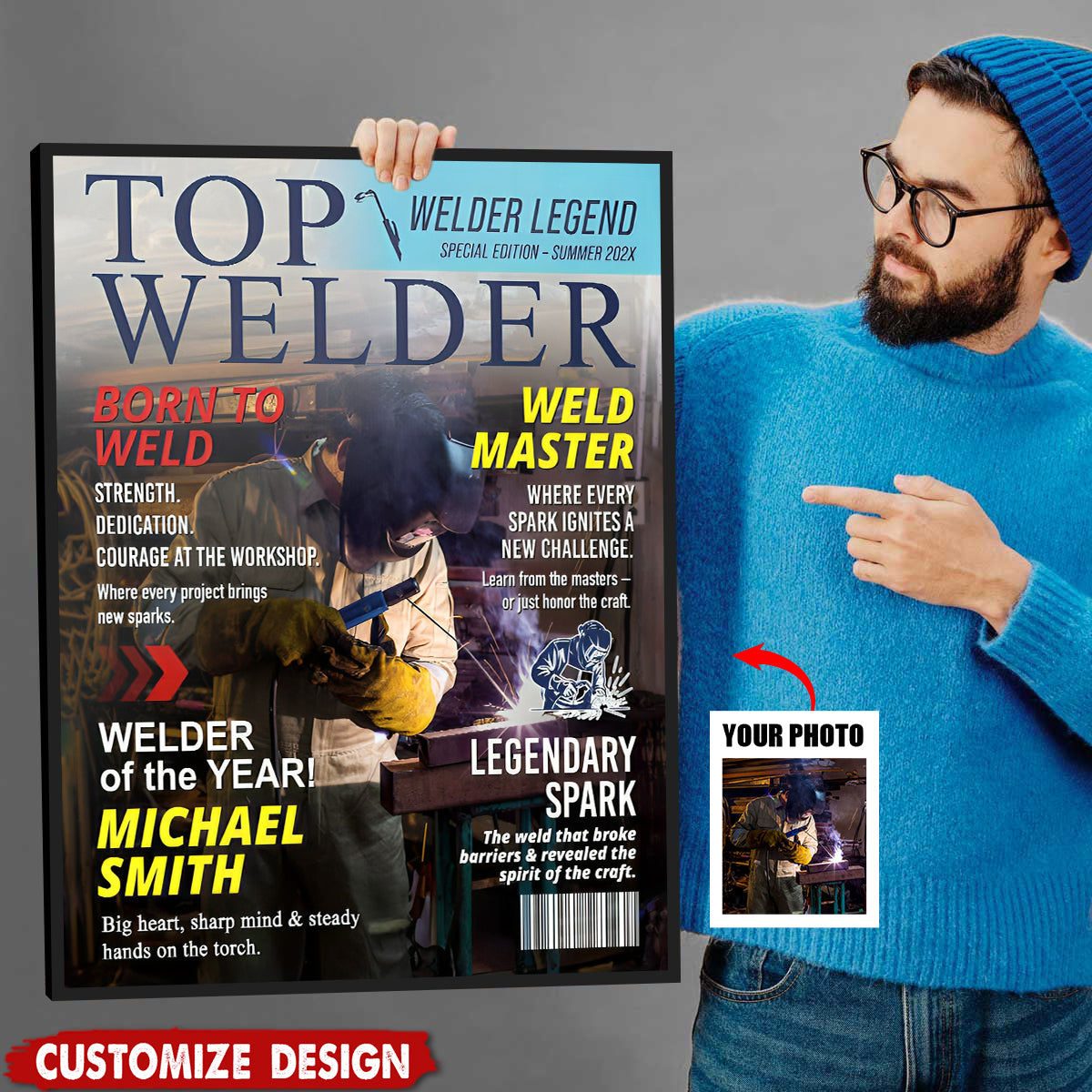Personalized Top Welder  Magazine Cover Poster - Gift for Welders
